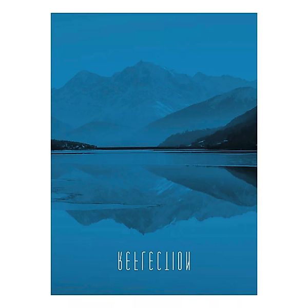 Komar Wandbild Word Lake Reflection Blue Natur B/L: ca. 30x40 cm günstig online kaufen