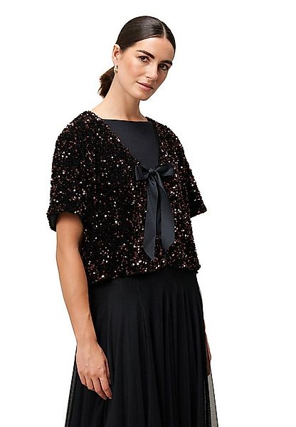 Zero Jackenblazer Damen Blazerjacke mit Pailletten Bindedetail günstig online kaufen