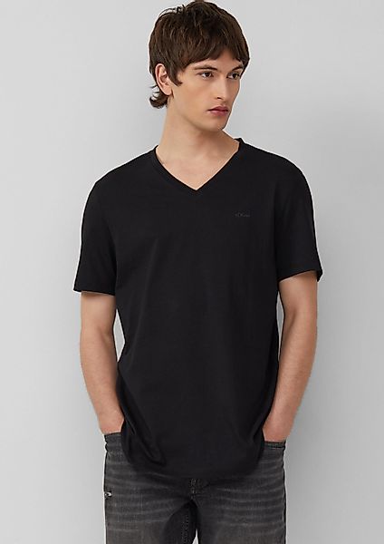 s.Oliver Kurzarmshirt T-Shirt Jersey-T-Shirt mit V-Ausschnitt günstig online kaufen