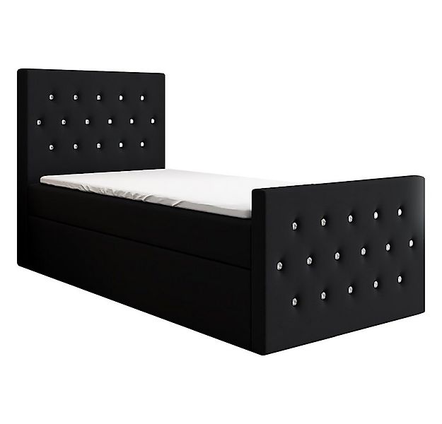 A&J MöbelLand GmbH Boxspringbett Einzelbett LILI mit Bettkasten, Topper und günstig online kaufen