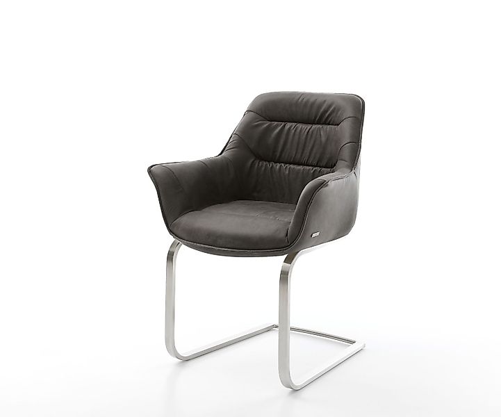 Freischwinger Kaira-Flex Mikrofaser Anthrazit Vintage Freischwinger flach E günstig online kaufen