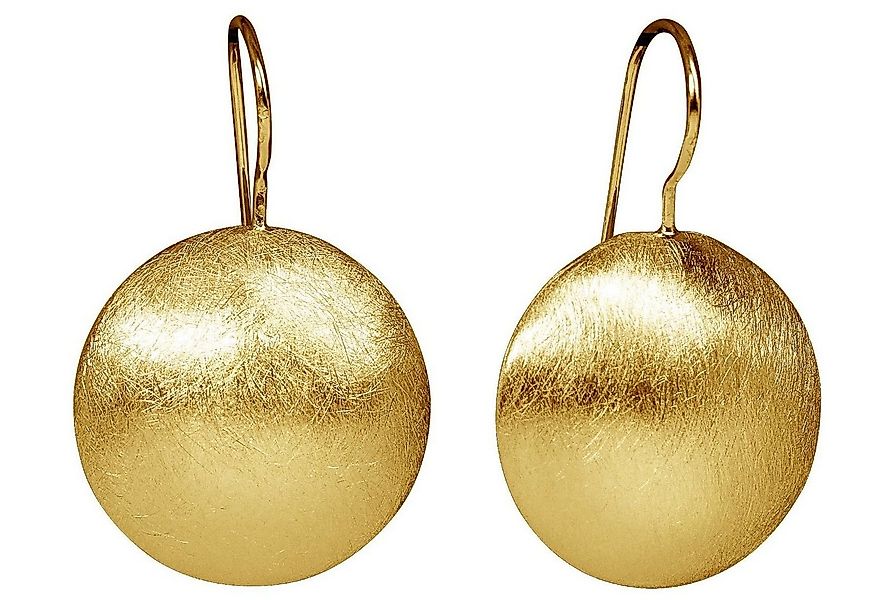 SILBERMOOS Paar Ohrhänger Auffällige Knopf-Ohrhänger vergoldet, 925 Sterlin günstig online kaufen
