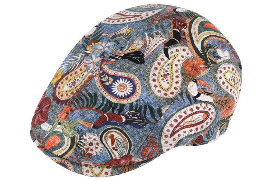 Fiebig Schiebermütze Bunte Sommer-Flatcap in Paisley-Print günstig online kaufen