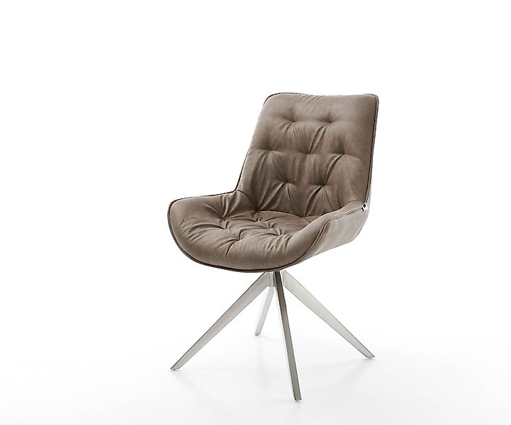Esszimmerstuhl Taimi-Flex Mikrofaser Taupe Vintage Kreuzgestell breit Edels günstig online kaufen