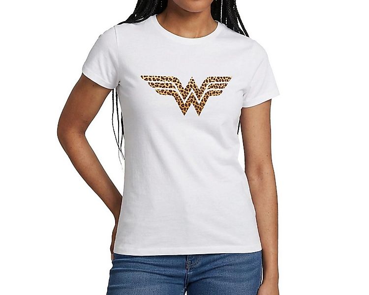 Spreadshirt T-Shirt Wonder Woman Leoprint Logo Frauen T-Shirt (1-tlg) günstig online kaufen