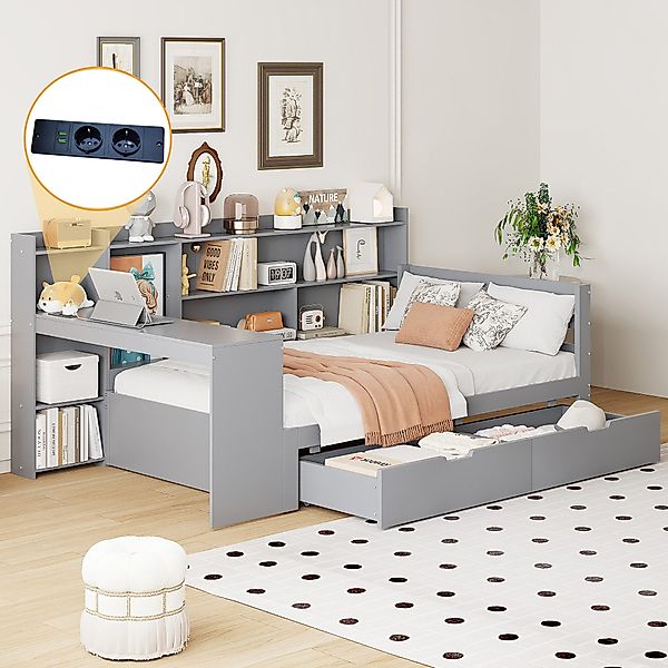 BlingBin Holzbett Multifunktionales Schlafsofa Funktionsbett Stauraumbett günstig online kaufen
