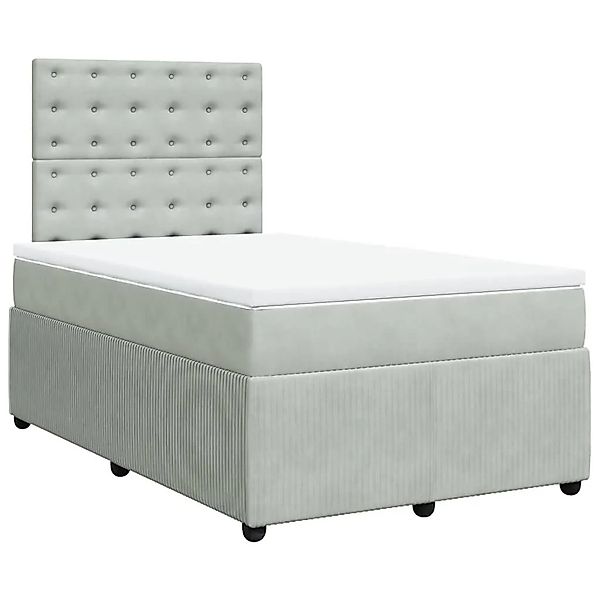vidaXL Boxspringbett mit Matratze Hellgrau 120x190 cm Samt 3292298 günstig online kaufen