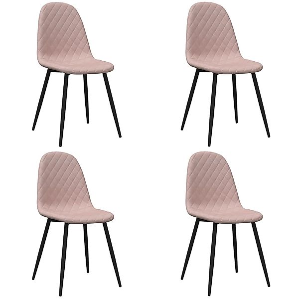 vidaXL Esszimmerstühle 4 Stk Rosa Samt 325661 günstig online kaufen
