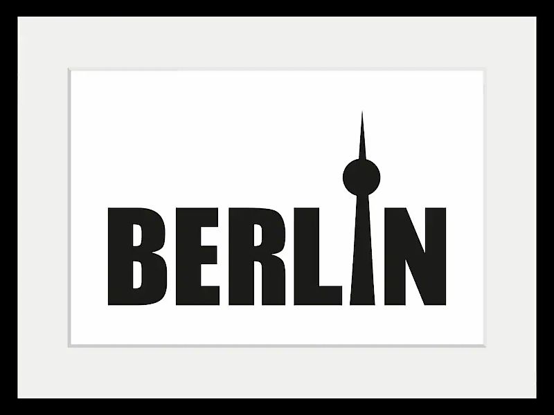 queence Bild »Berlin Tower«, Städte-Stadt-Deutschland-Schwarz-Weiß-Schriftz günstig online kaufen