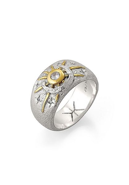 Kuzzoi Silberring Sonne Mond Zirkonia Weiß 925 Sterling Silber vergoldet günstig online kaufen