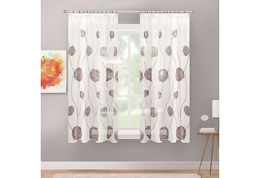 Delindo Lifestyle Gardine Serie Monique (2 St), Kräuselband, halbtransparen günstig online kaufen