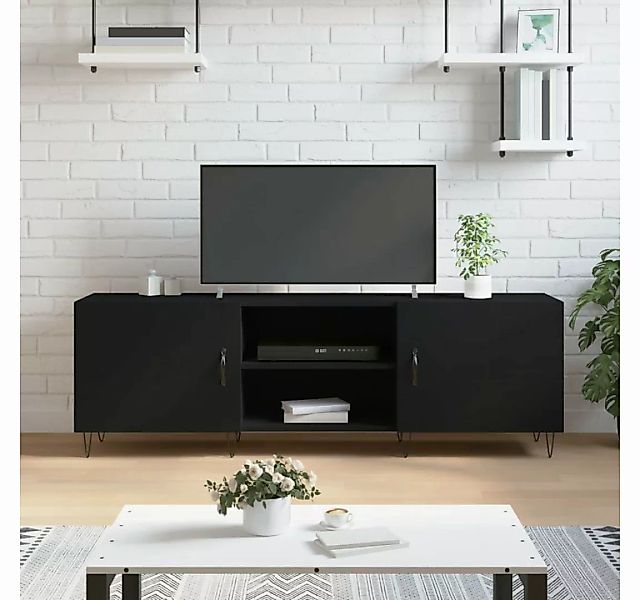furnicato TV-Schrank Schwarz 150x30x50 cm Holzwerkstoff günstig online kaufen