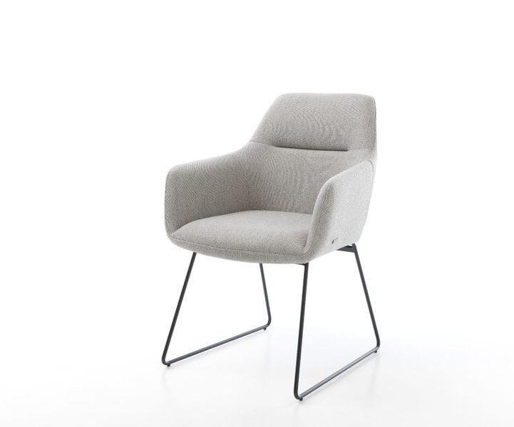 DELIFE Polsterstuhl Pejo-Flex, Kufengestell Schwarz Stripes günstig online kaufen