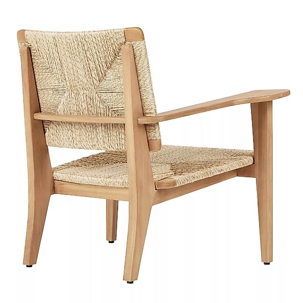 Lounge Sessel F-chair beige holz natur / OUTDOOR - Teakholz & Polyethylensc günstig online kaufen