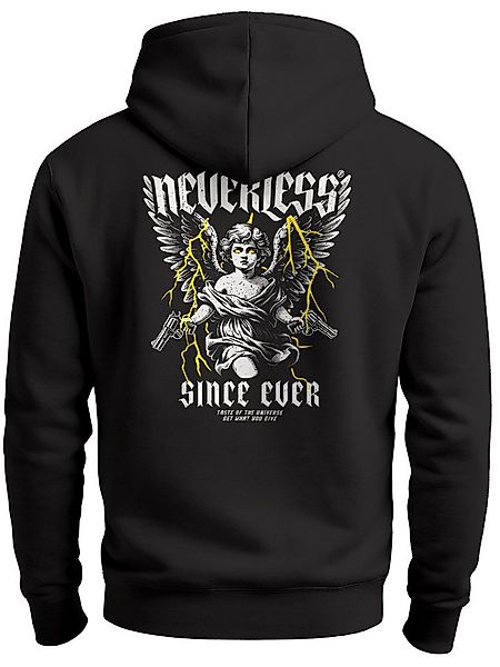 Neverless Hoodie Hoodie Backprint Herren Engel Tattoo Style Schrift Aufdruc günstig online kaufen