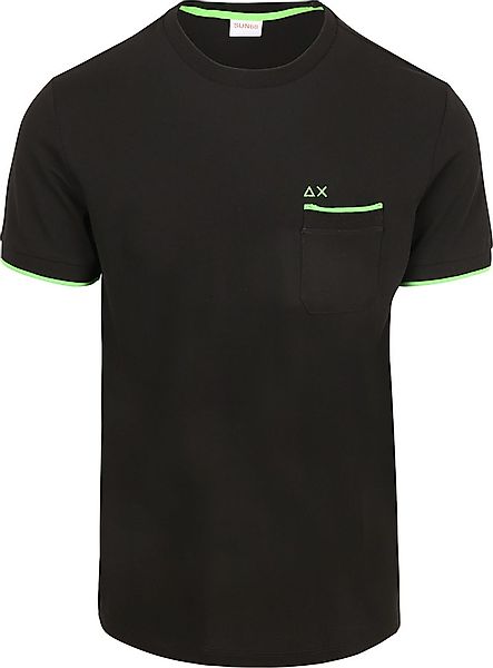 Sun68 Piqué T-Shirt Fluo Stripe Schwarz - Größe M günstig online kaufen
