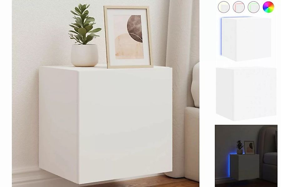 vidaXL Kleiderschrank TV-Wandschrank mit LED-Leuchten Weiß 40,5x35x40 cm Hä günstig online kaufen