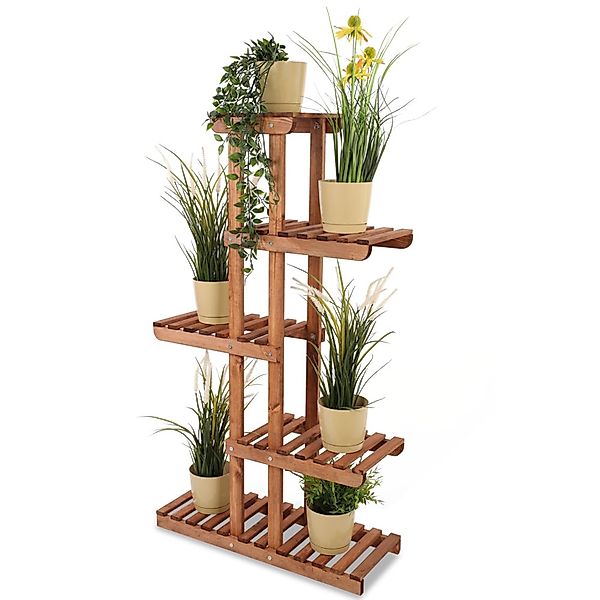 PROREGAL Blumenständer FLORACK HxBxT 117x68x25cm 6 Ablagen Kieferholz Braun günstig online kaufen