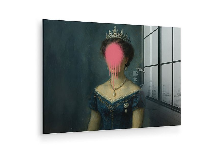 MuchoWow Acrylglasbild Krone - Rosa tropfende Farbe - Porträt, Inkl. Aufhän günstig online kaufen