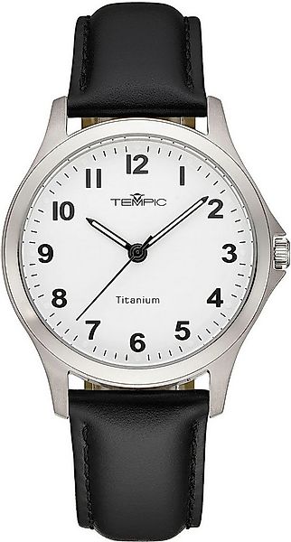 Tempic Titanuhr, Quarzuhr, Armbanduhr, Herrenuhr, analog, Lederarmband günstig online kaufen