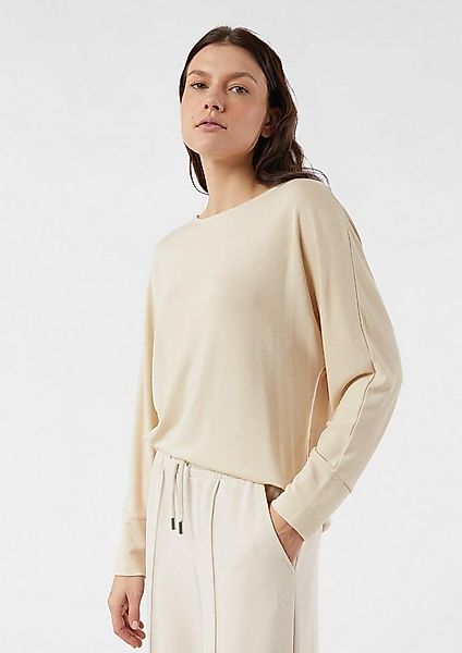 comma Langarmshirt T-Shirt Jerseyshirt mit Fledermausärmeln und Glitzergarn günstig online kaufen