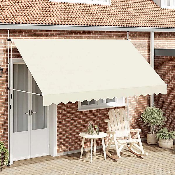 furnicato Einziehbare Markise Handbetrieben 350 cm Cremeweiß günstig online kaufen