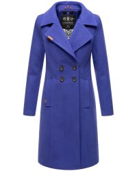 Navahoo Wintermantel "Wooly" edler Damen Trenchcoat in Wollmantel-Optik günstig online kaufen