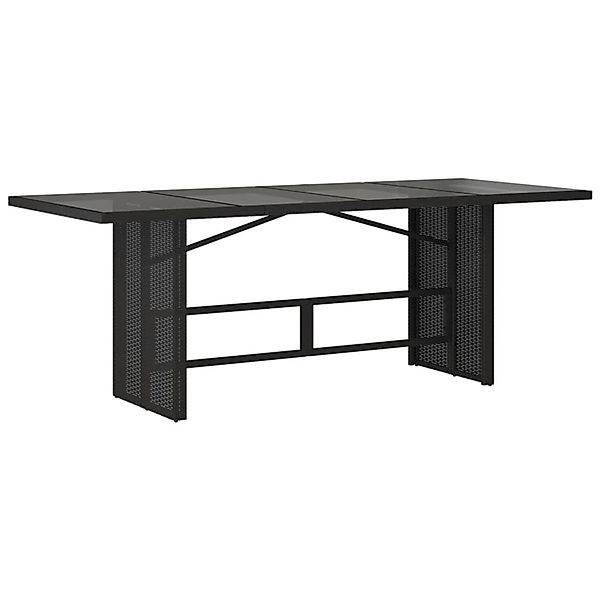 vidaXL Gartentisch mit Glasplatte Schwarz 190x80x75 cm Poly Rattan 365602 günstig online kaufen