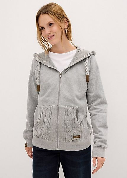 bonprix Kapuzensweatjacke mit Strickkapuze, mit Reißverschluss, aus Baumwol günstig online kaufen