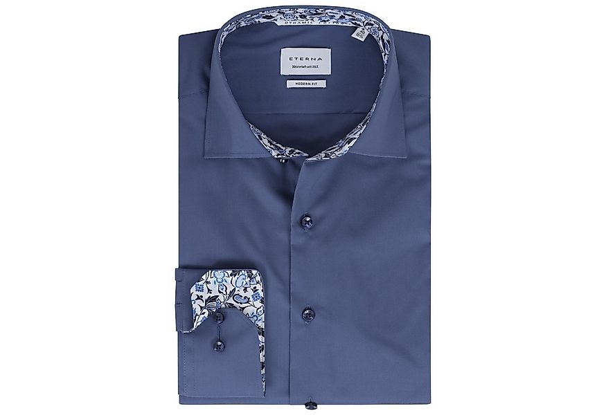 Eterna Businesshemd MODERN FIT I Blau I Bügelfrei I 100% Baumwolle Langarm günstig online kaufen