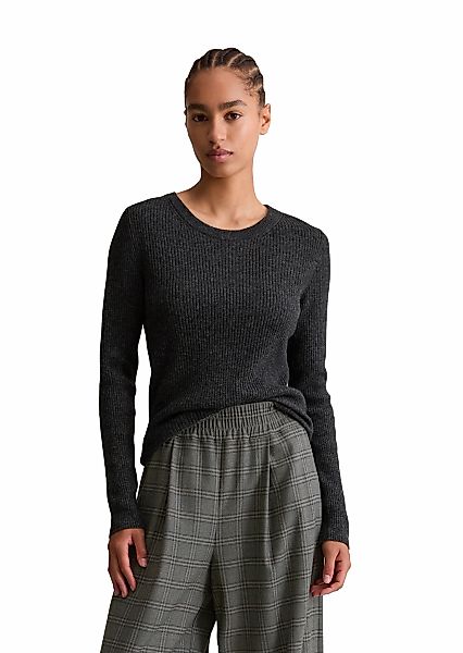 Marc OPolo DENIM Rundhalspullover Rippstrick aus softem Schurwolle-Mix, sli günstig online kaufen