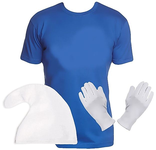 coole-fun-t-shirts Kostüm Blauer Zwerg Kostüm Verkleidung Mütze, Handschuhe günstig online kaufen