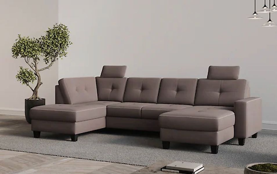 Places of Style Wohnlandschaft "Varese", Kreuznaht in beige günstig online kaufen