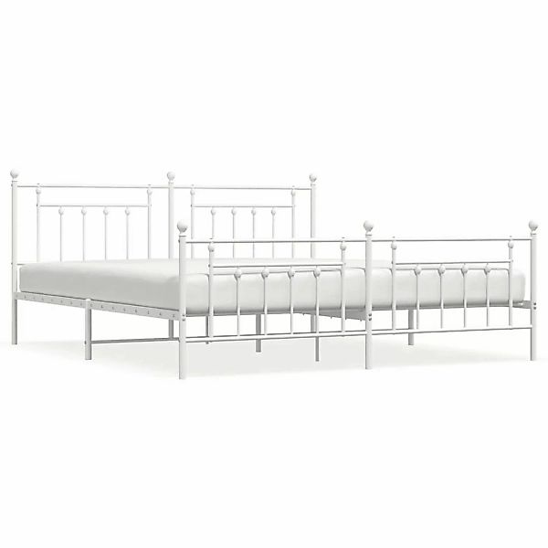 vidaXL Bettgestell mit Kopf- und Fußteil Metall Weiß 193x203 cm Modell 5184 günstig online kaufen