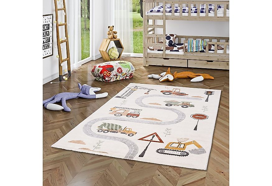 Pergamon Kinderteppich Kinder Teppich Maui Kids Baustelle, Rechteckig, Höhe günstig online kaufen