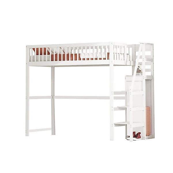 HAUSS SPOLE Hochbett 90x200 mit Treppe, Aufbewahrungsregal, einfacher Kleid günstig online kaufen