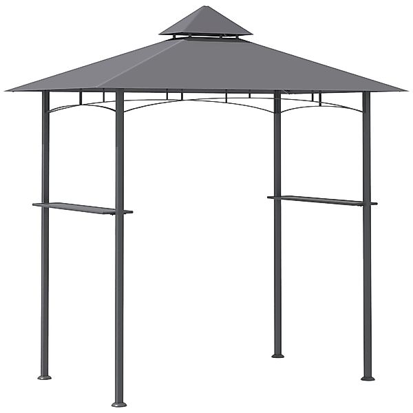 Outsunny GrillPavillon Stahl Polyester Grau Schwarz L245 x B148 x H252cm günstig online kaufen