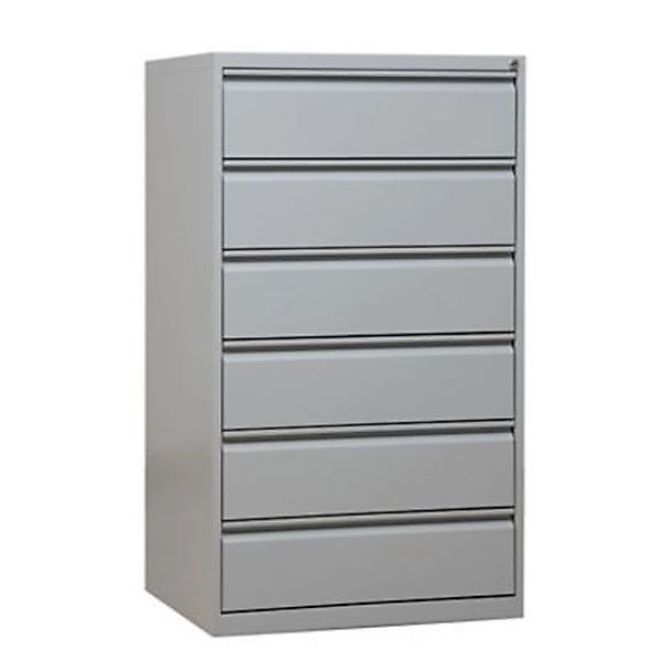 PROREGAL Karteischrank Mare 6 Schubladen HxBxT 132 x 76 x 62 cm Grau günstig online kaufen