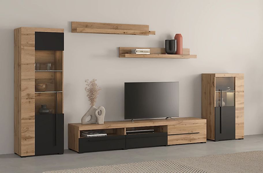 INOSIGN Wohnwand "Roger,Breite 270 cm moderne Mediawand ohne Beleuchtung" S günstig online kaufen