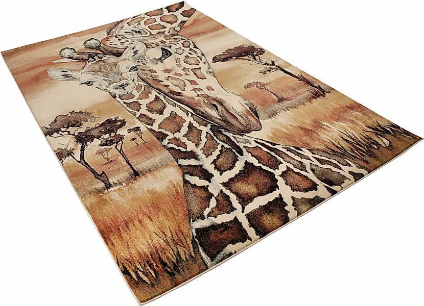 Gino Falcone Teppich "Museum Giraffe" rechteckig 10 mm Höhe Kurzflor, mit M günstig online kaufen