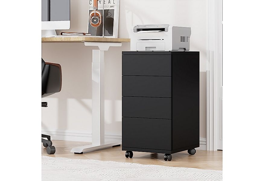 HOMECHO Aktenschrank mit 4 Schubladen Aktenschrank mit Rollen, Büroschrank günstig online kaufen
