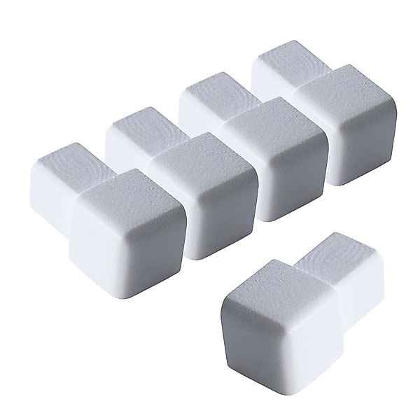 Dalsys Endstück Quadratprofil 5x 10mm Alu Eloxiert Weiß Eckstücke günstig online kaufen