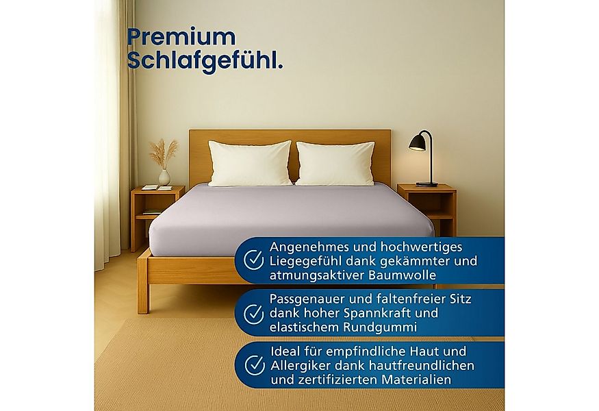 AM Qualitätsmatratzen Spannbettlaken Baumwolle in taupe, Bettlaken für Boxs günstig online kaufen