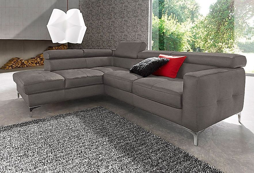 COTTA Ecksofa "Sammy L-Form", mit Kopfteilverstellung, wahlweise mit Bettfu günstig online kaufen