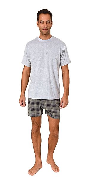 Normann Pyjama Normann Herren kurzarm Schlafanzug Shorty Pyjama Hose in Kar günstig online kaufen