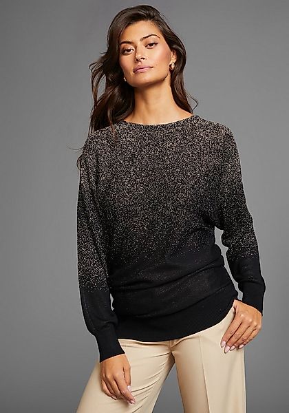 Laura Scott Fledermauspullover mit Glanzgarn und Rundhals-Ausschnitt günstig online kaufen