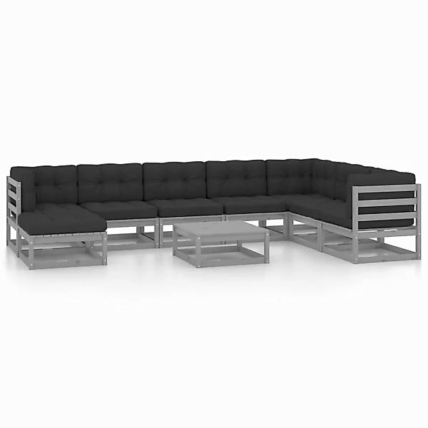 9-tlg. Garten-lounge-set Mit Kissen Kiefer Massivholz günstig online kaufen