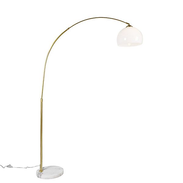 Qazqa Stehlampe Arc-basic, ohne Leuchtmittel, E27, Messing, Modern, Stahl, günstig online kaufen