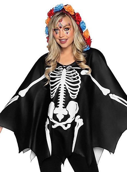 Leg Avenue Kostüm Skelett Poncho - Halloween Kostüm Damen, Einfach schnell günstig online kaufen