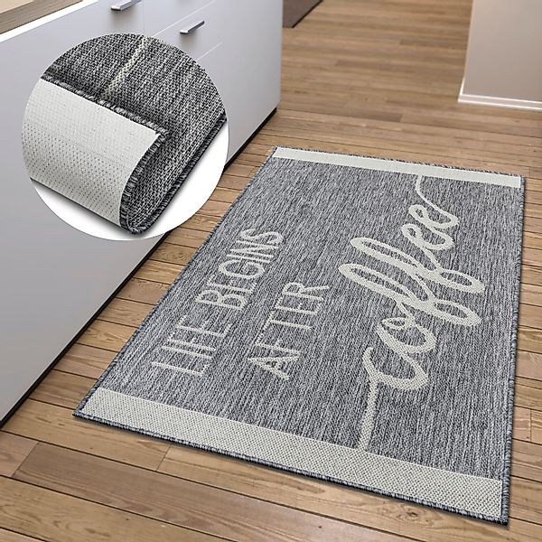 HANSE Home Küchenläufer »Life Begins After Coffee«, rechteckig, 5 mm Höhe, günstig online kaufen